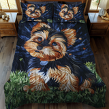 Set posteljine Starry Yorkie od 3 dela